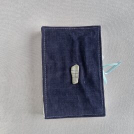 carnet tissus bleu et pierre