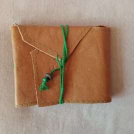 carnet cuir tresse verte